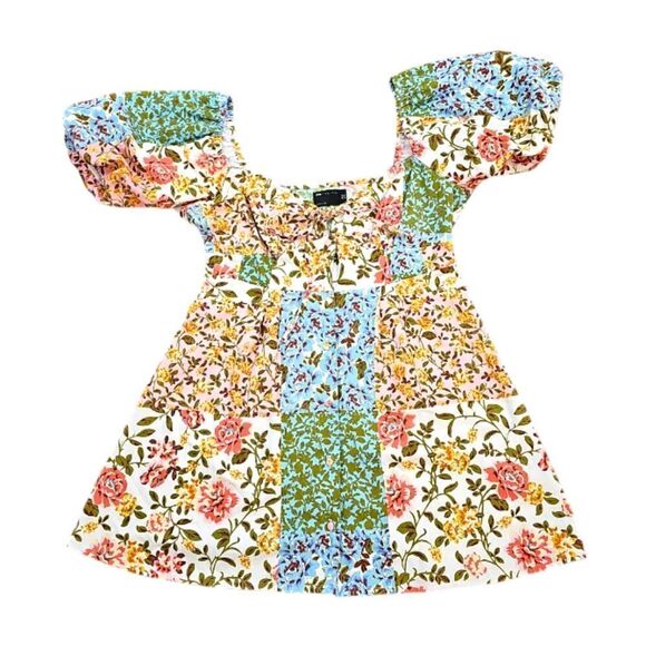 ASOS Twill Sweetheart Mini Tea Dress in Mixed Floral Print Size 10 - Picture 3 of 8